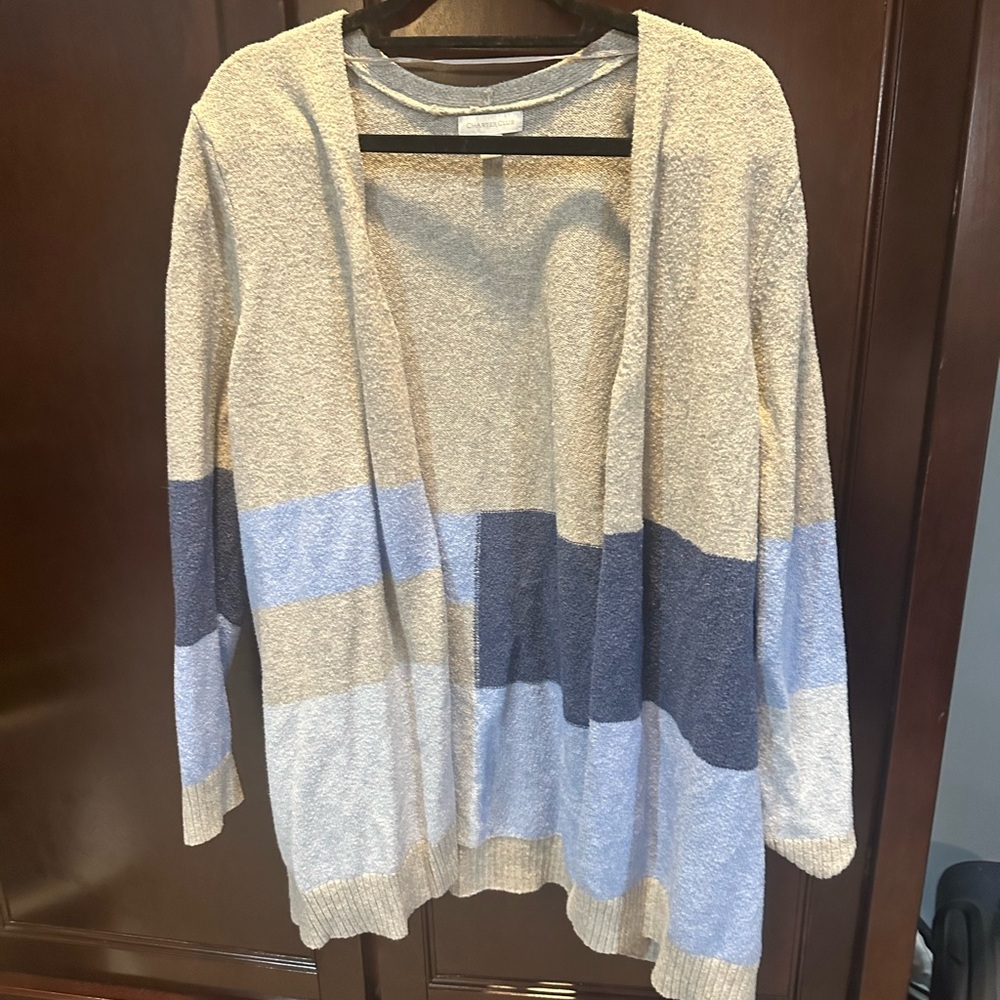 Colorblock Open Front Cardigan